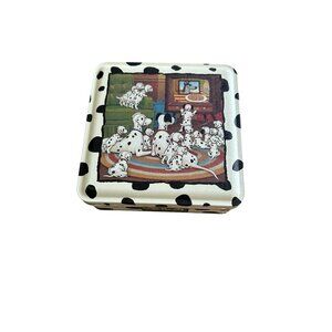 Vintage 101 Dalmatians Chocolate Chip Cookie Tin Storage Box 7 Oz